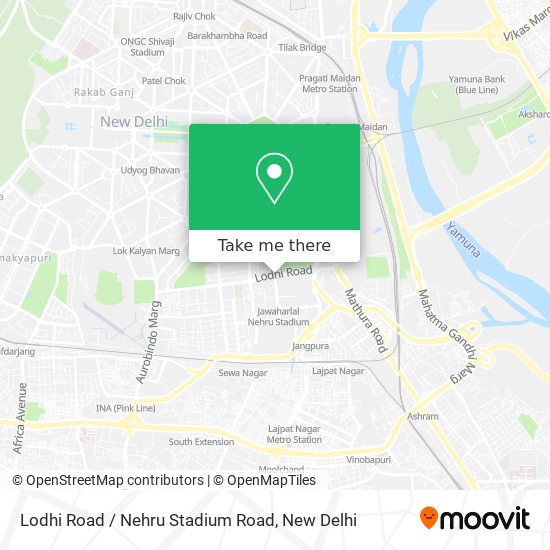 Lodhi Road / Nehru Stadium Road map