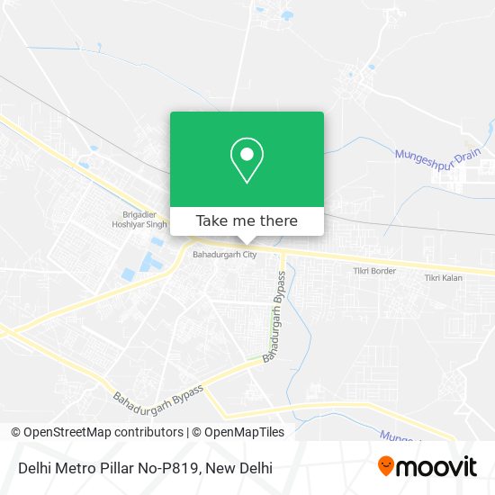 Delhi Metro Pillar No-P819 map