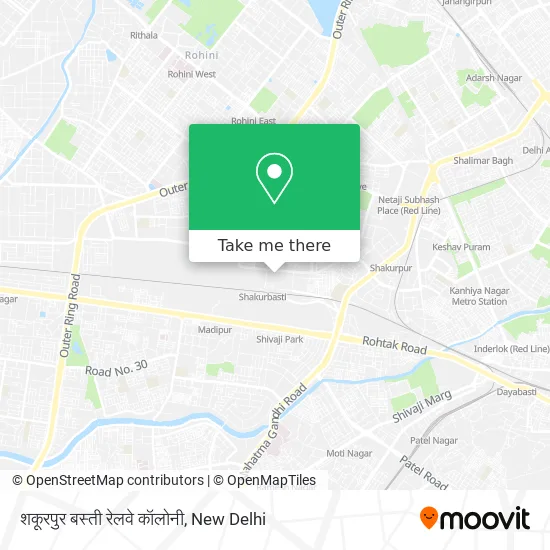 शकूरपुर बस्ती रेलवे कॉलोनी map