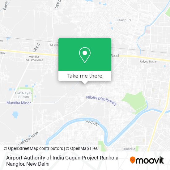 Airport Authority of India Gagan Project Ranhola Nangloi map