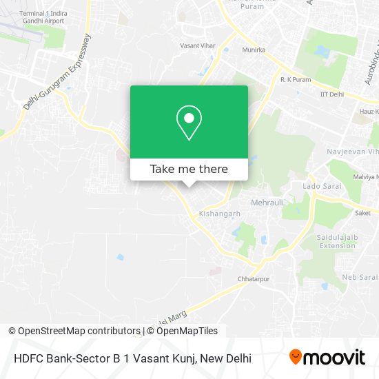 HDFC Bank-Sector B 1 Vasant Kunj map