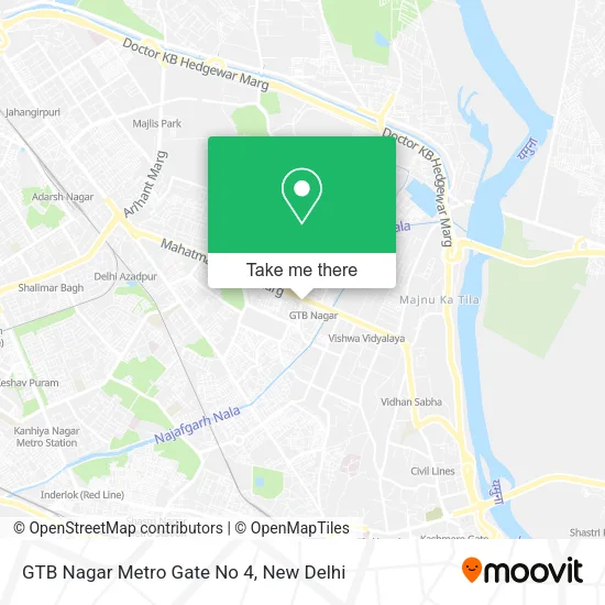 GTB Nagar Metro Gate No 4 map