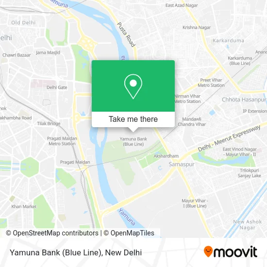 Yamuna Bank (Blue Line) map