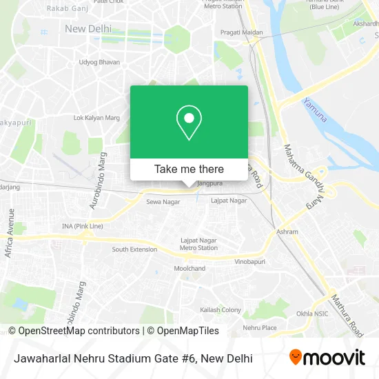 Jawaharlal Nehru Stadium Gate #6 map