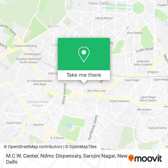 M.C.W. Center, Ndmc Dispensary, Sarojini Nagar map