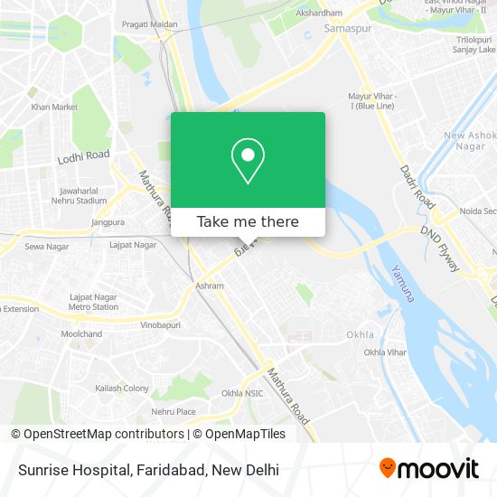 Sunrise Hospital, Faridabad map