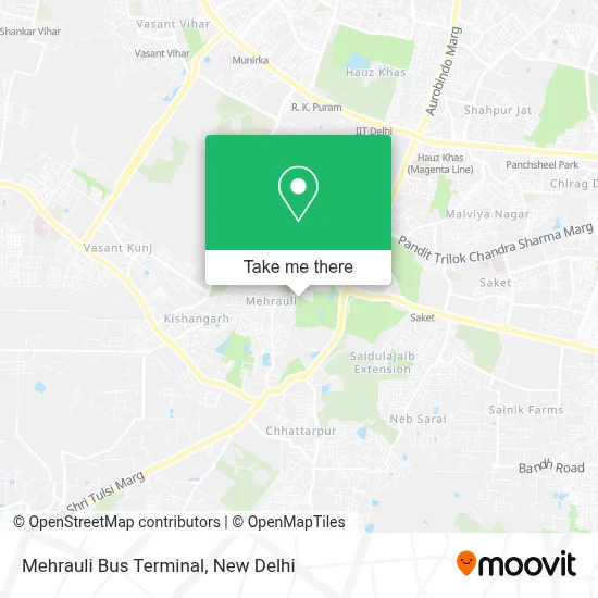 Mehrauli Bus Terminal map