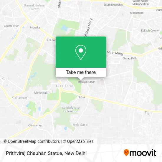 Prithviraj Chauhan Statue map
