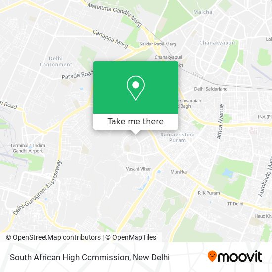 South African High Commission map