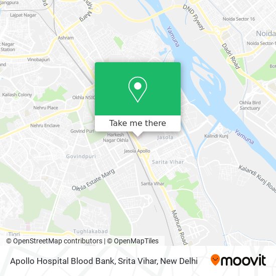 Apollo Hospital Blood Bank, Srita Vihar map