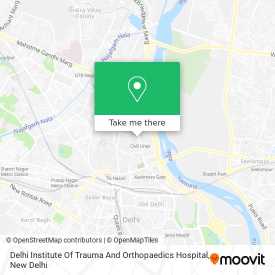 Delhi Institute Of Trauma And Orthopaedics Hospital map