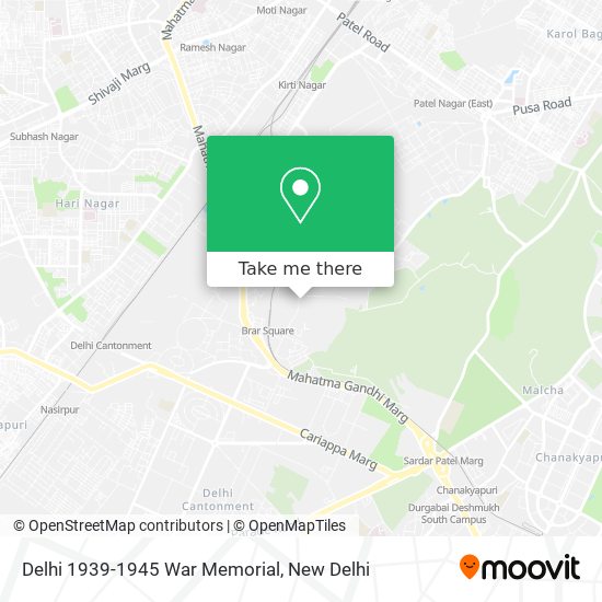 Delhi 1939-1945 War Memorial map
