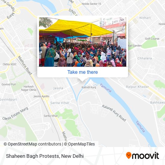 Shaheen Bagh Protests map