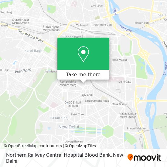 Northern Railway Central Hospital Blood Bank map