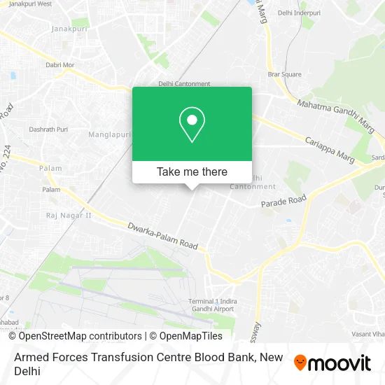 Armed Forces Transfusion Centre Blood Bank map