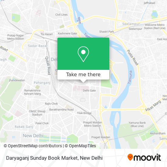 Daryaganj Sunday Book Market map