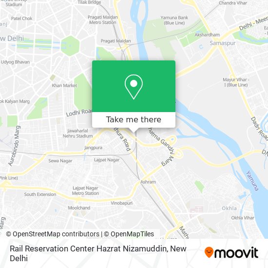 Rail Reservation Center Hazrat Nizamuddin map