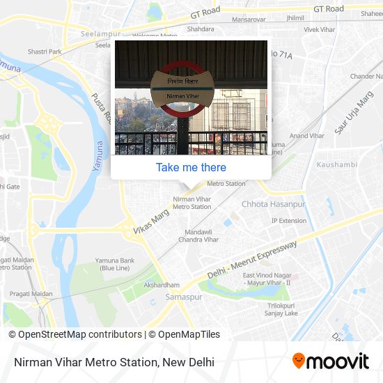 Nirman Vihar Metro Station map