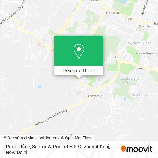 Post Office, Sector A, Pocket B & C, Vasant Kunj map