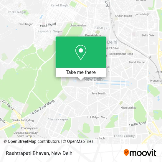 Rashtrapati Bhavan Delhi map