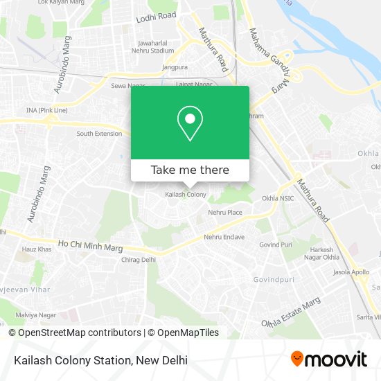 Kailash Colony Station map