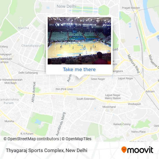 Thyagaraj Sports Complex map