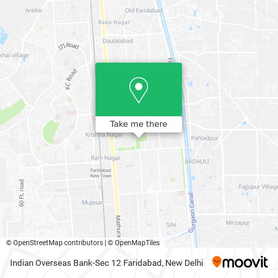 Indian Overseas Bank-Sec 12 Faridabad map