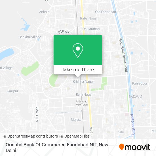 Oriental Bank Of Commerce-Faridabad NIT map