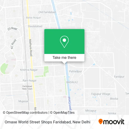 Omaxe World Street Shops Faridabad map