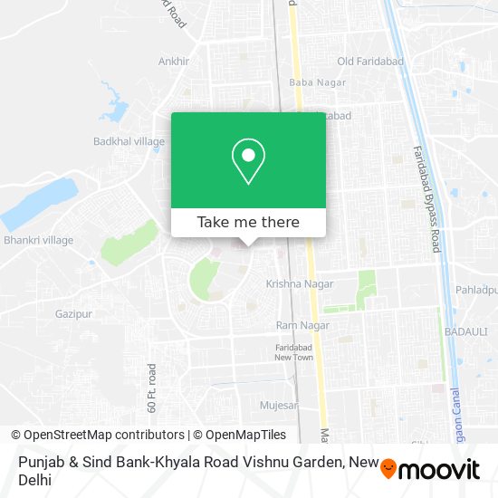 Punjab & Sind Bank-Khyala Road Vishnu Garden map