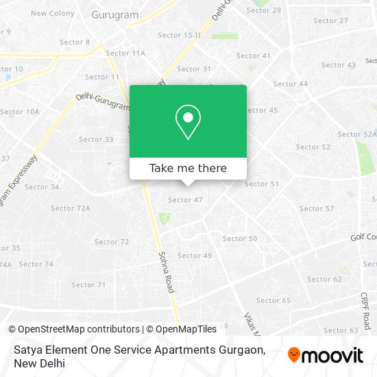 Satya Element One Service Apartments Gurgaon map