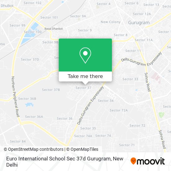 Euro International School Sec 37d Gurugram map