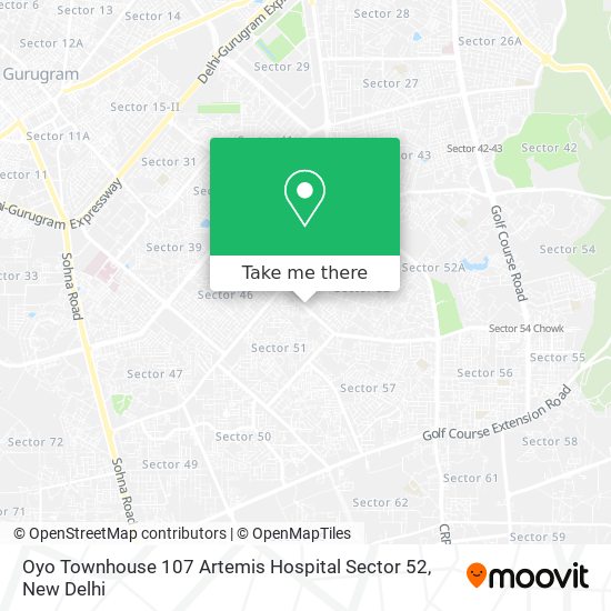 Oyo Townhouse 107 Artemis Hospital Sector 52 map