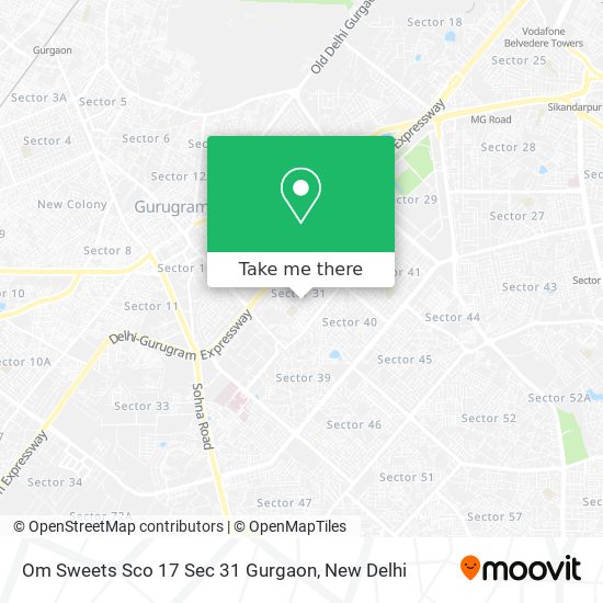 Om Sweets Sco 17 Sec 31 Gurgaon map