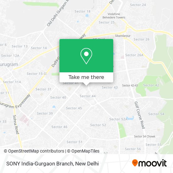 SONY India-Gurgaon Branch map