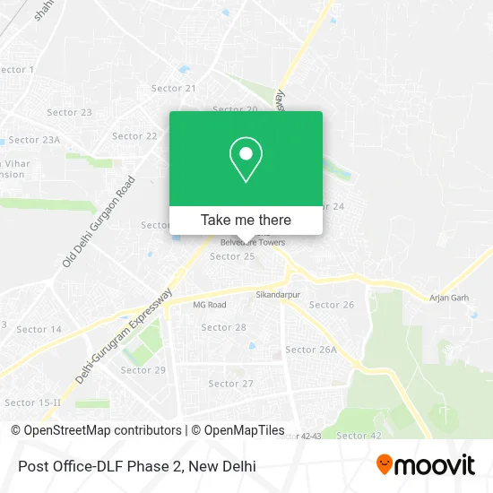 Post Office-DLF Phase 2 map