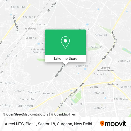Aircel NTC, Plot 1, Sector 18, Gurgaon map