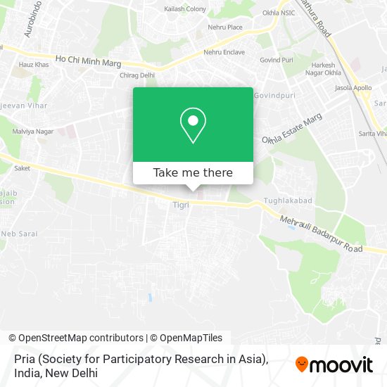Pria (Society for Participatory Research in Asia), India map