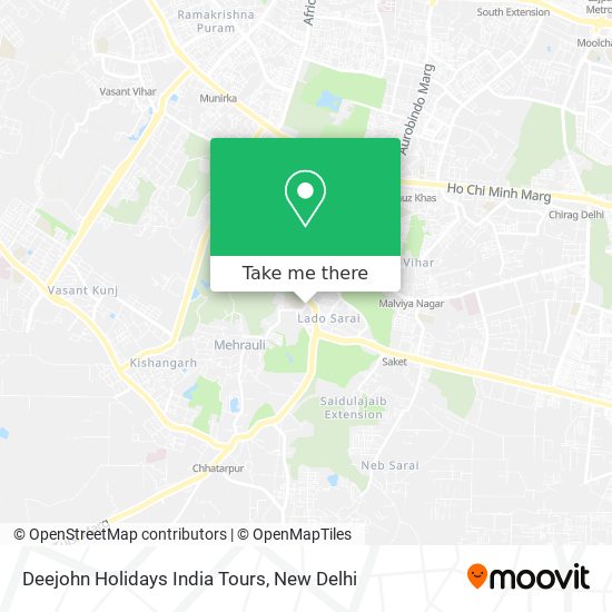 Deejohn Holidays India Tours map