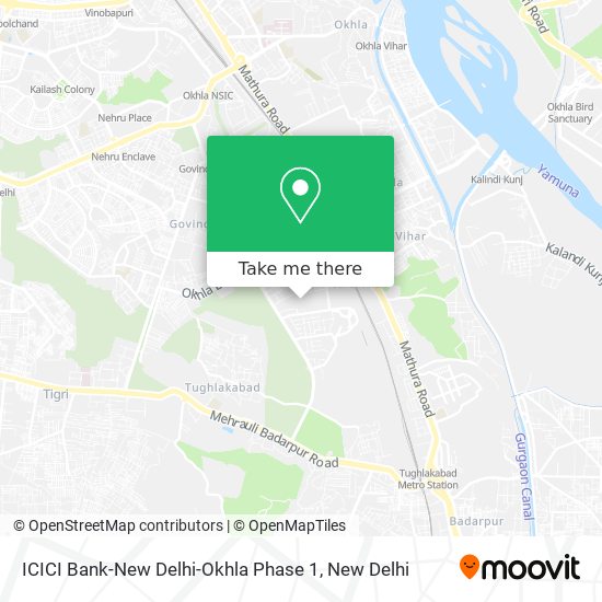 ICICI Bank-New Delhi-Okhla Phase 1 map