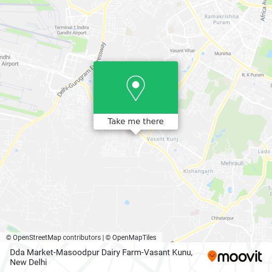 Dda Market-Masoodpur Dairy Farm-Vasant Kunu map
