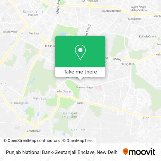 Punjab National Bank-Geetanjali Enclave map