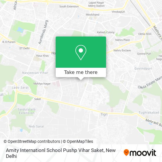 Amity Internationl School Pushp Vihar Saket map
