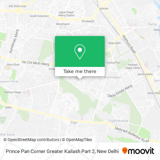 Prince Pan Corner Greater Kailash Part 2 map