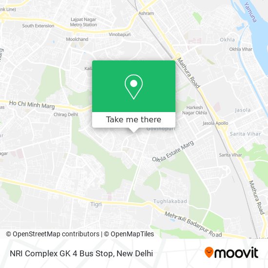 NRI Complex GK 4 Bus Stop map