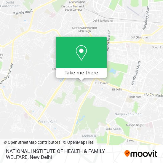 NATIONAL INSTITUTE OF HEALTH & FAMILY WELFARE map