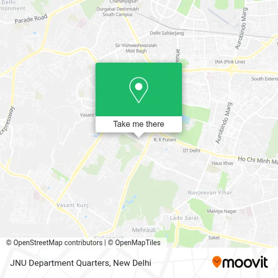 Jnu Department Quarters map