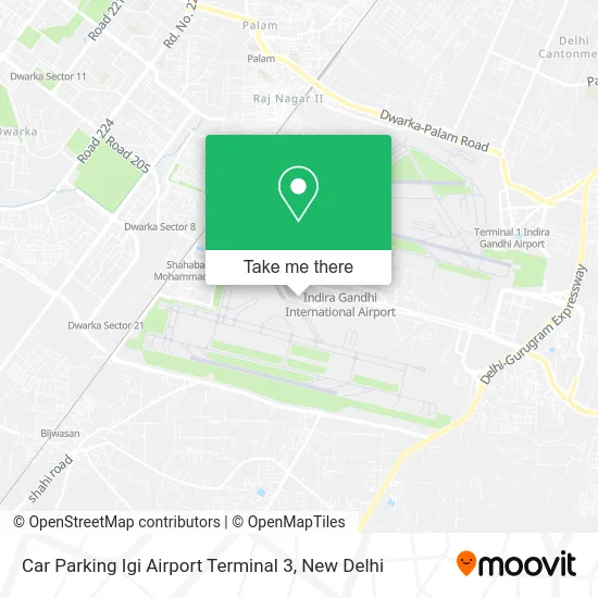 Car Parking Igi Airport Terminal 3 map