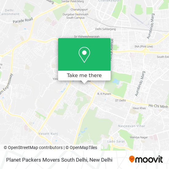 Planet Packers Movers South Delhi map