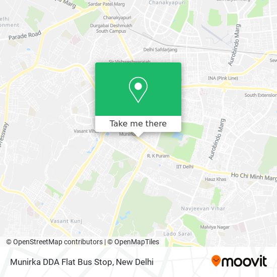 Munirka DDA Flat Bus Stop map